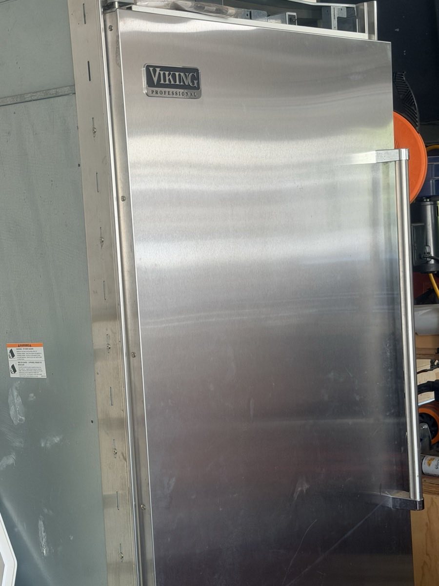 Viking Professional upright refrigerator during a service call in a DFW home